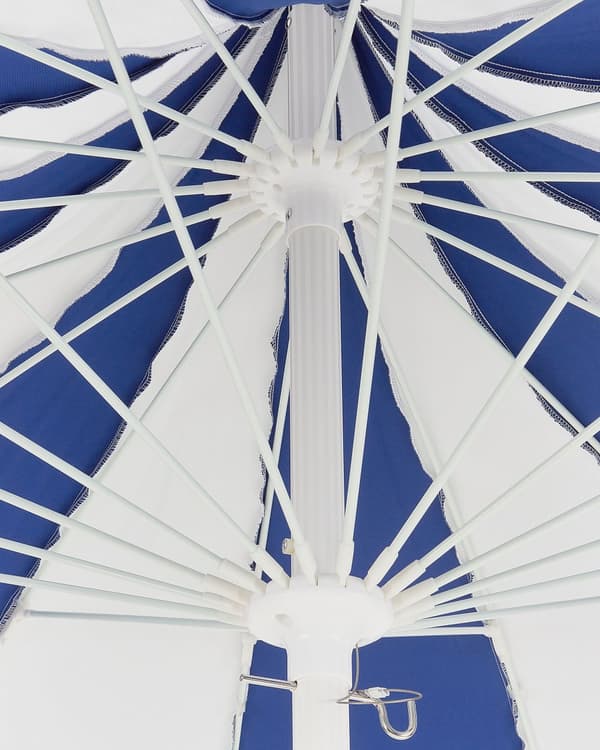 Haveparasol blå polyesterstof hvid aluminiumsrør ⌀ 245 cm moderne stil udendørsbrug