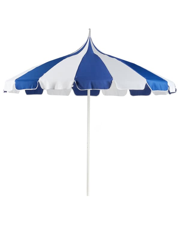 Haveparasol blå polyesterstof hvid aluminiumsrør ⌀ 245 cm moderne stil udendørsbrug