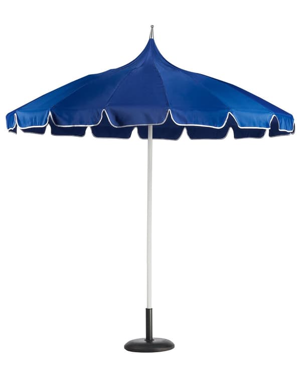 Haveparasol blå polyesterstof hvid aluminiumsrør ⌀ 245 cm moderne stil udendørsbrug