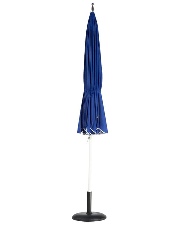 Haveparasol blå polyesterstof hvid aluminiumsrør ⌀ 245 cm moderne stil udendørsbrug
