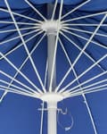 Miniatyrbillede 6 af 8: Haveparasol blå polyesterstof hvid aluminiumsrør ⌀ 245 cm moderne stil udendørsbrug
