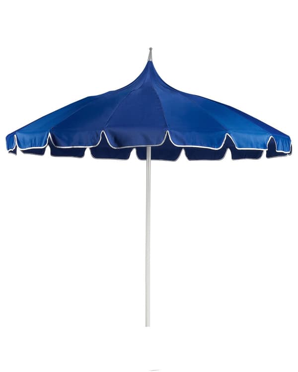Haveparasol blå polyesterstof hvid aluminiumsrør ⌀ 245 cm moderne stil udendørsbrug