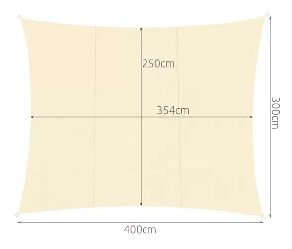 Skuggsegel 4x3m - beige Gardlov 23144