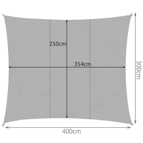 Skyggeseil 4x3m - grå Gardlov 23143