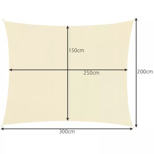 Skuggsegel 3x2m - beige Gardlov 23163