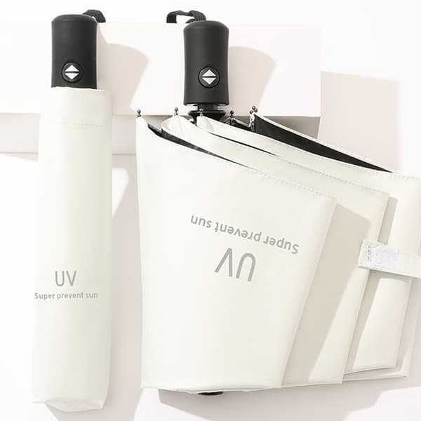 INF Automatisk UV-beskyttende sammenleggbar paraply Hvit