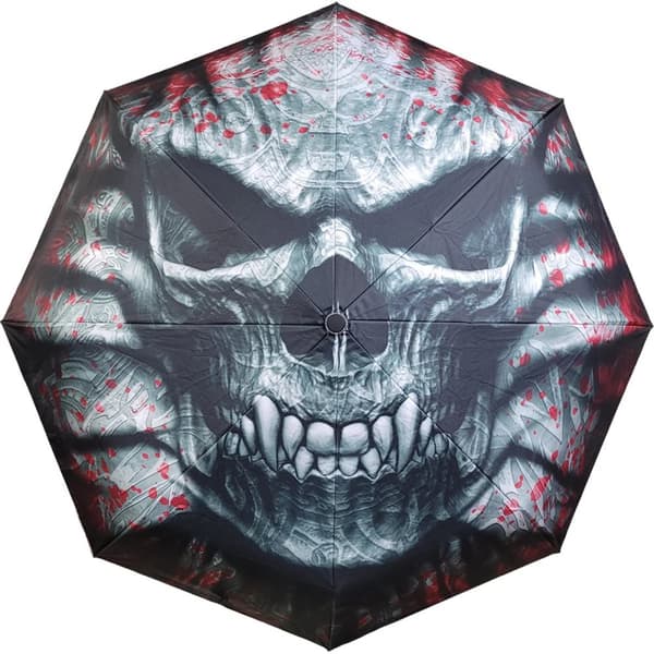 Spiral Direct Goth Skull Stick Umbrella Black One Size