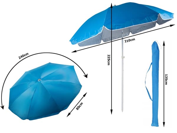Stort UV-brytbart trädgårdspoolparasoll 210cm