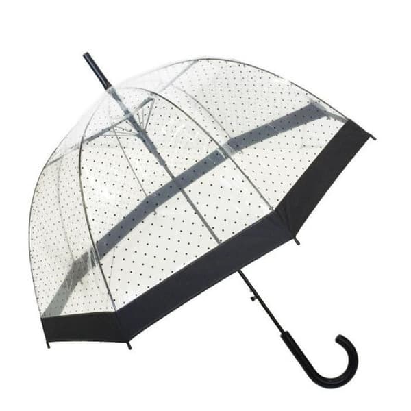 Paraply - Smati - Transparent kupp med prickar - Automatisk öppning - 8 spik - Unisex