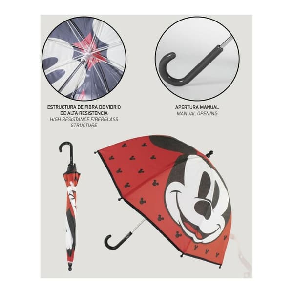 Paraply Mickey Mouse Rød (Ø 71 cm)