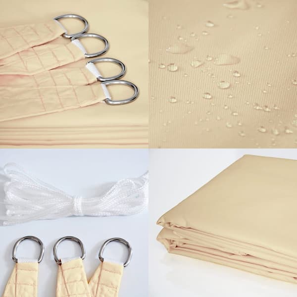 Professionell Beige Fyrkantig Skuggsegel för Hotell - 5x5m, UV-skydd, Hållbar Polyester