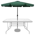 Miniatyrbillede 7 af 8: Grøn 3m haveparasol med hældningssystem, UV-beskyttelse, 8 ribber, 250cm højde