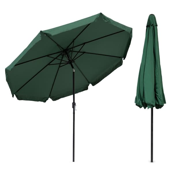 Grøn 3m haveparasol med hældningssystem, UV-beskyttelse, 8 ribber, 250cm højde