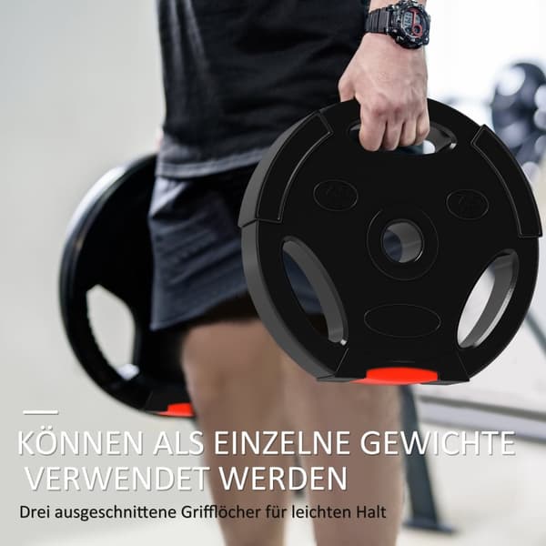 Rootz 4 Pack Weight Plate Set - Gym & Home Training - Strength Building - Ergonomiska handtag - 30x5,5 cm, 27x4,5 cm, Ø2,5 cm hål - Svart