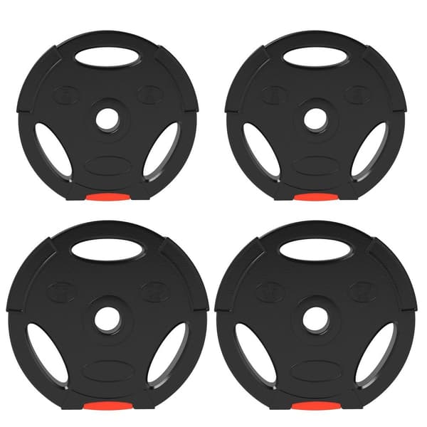 Rootz 4 Pack Weight Plate Set - Gym & Home Training - Strength Building - Ergonomiska handtag - 30x5,5 cm, 27x4,5 cm, Ø2,5 cm hål - Svart