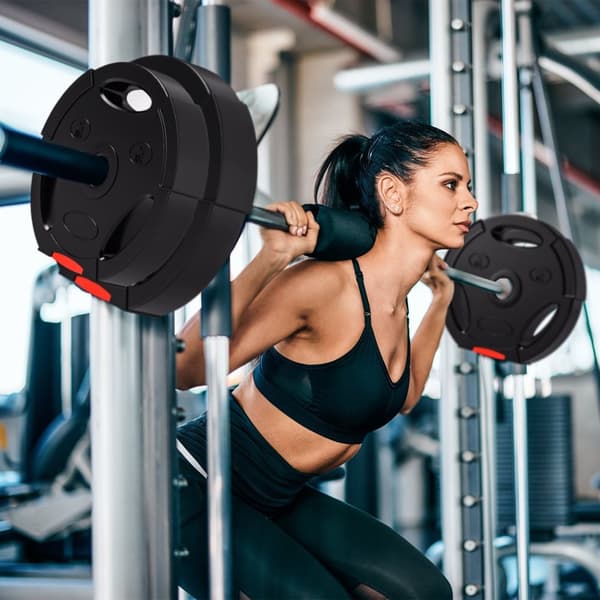 Rootz 4 Pack Weight Plate Set - Gym & Home Training - Strength Building - Ergonomiska handtag - 30x5,5 cm, 27x4,5 cm, Ø2,5 cm hål - Svart