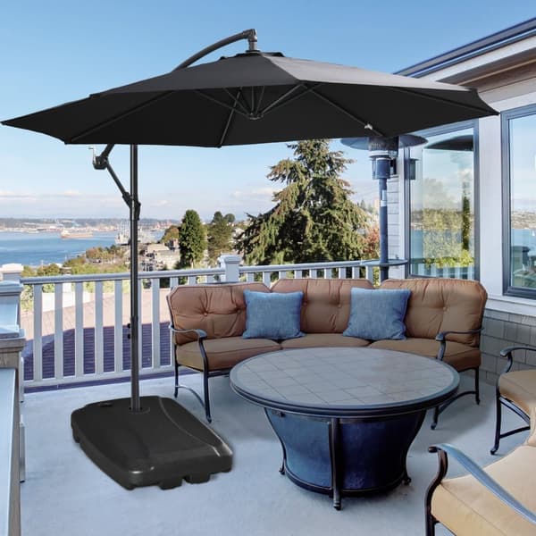 Rootz Parasol Base With Wheels - Parasol Stand - Utomhusparaplybas - Stabilitet och säkerhet - 80L x 60W x 17 timmar cm
