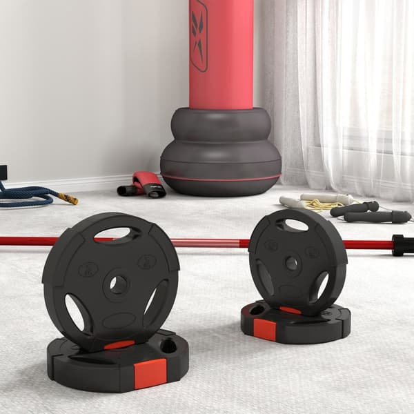 Rootz -uppsättning av 4 viktplattor - Gymskivor - Fitnessvikter - Hållbar polypropen - Ø27x4.5cm & Ø24x3.5cm - Veraturil styrketräning