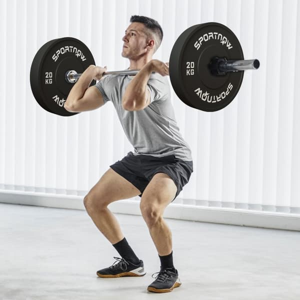 Rootz viktplatta set 2 x 20 kg - olympisk standard - hållbart gummi - minskar brus - 45 cm x 8 cm