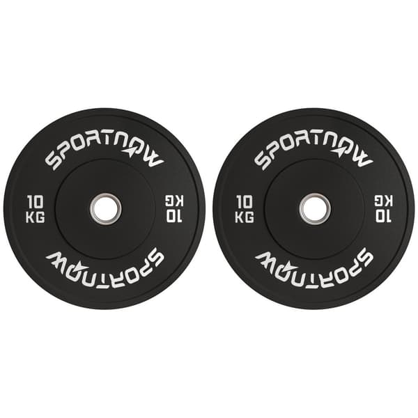 Rootz viktplatta set 2 x 10 kg - hantelvikter - gummi låga brusplattor - Hållbar och brusreducering - Ø45 x 4h cm