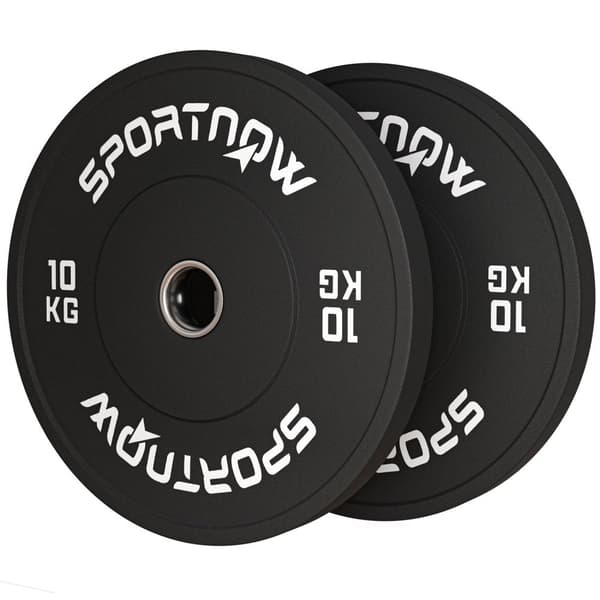 Rootz viktplatta set 2 x 10 kg - hantelvikter - gummi låga brusplattor - Hållbar och brusreducering - Ø45 x 4h cm
