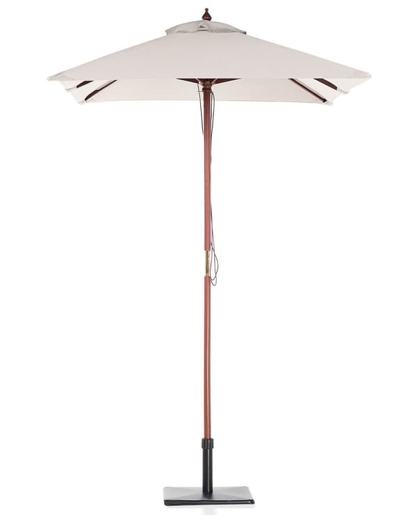 Parasol Lys Beige Polyester i Mørkt Birketræ ø 244 x 144H cm UV-bestandig Nem at Pleje