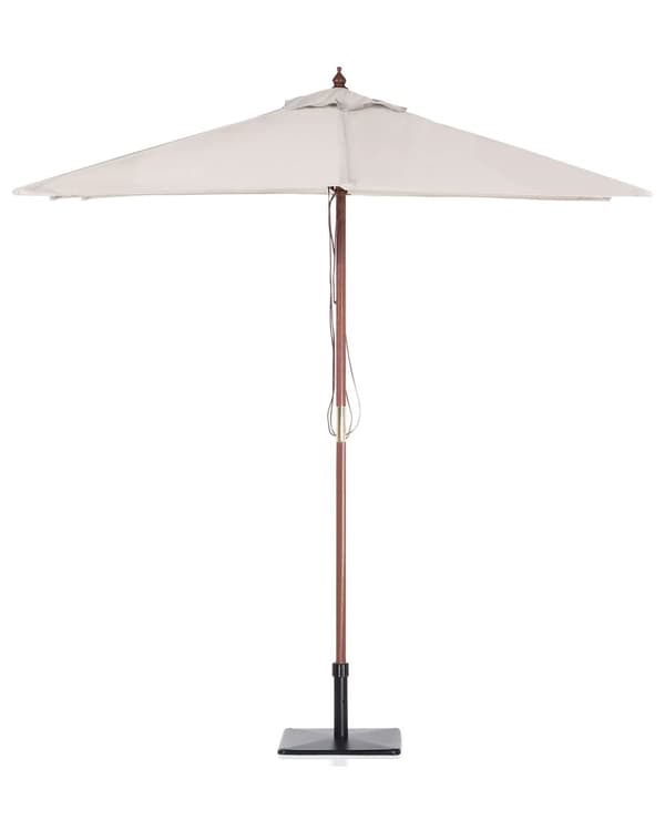 Parasol Lys Beige Polyester i Mørkt Birketræ ø 244 x 144H cm UV-bestandig Nem at Pleje