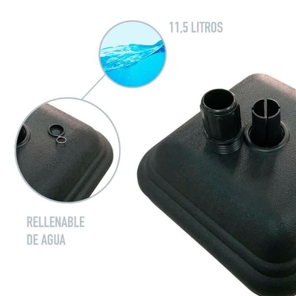 Plastfot för 12 kg parasoll - Aktive Garden - Fyrkantig - Svart