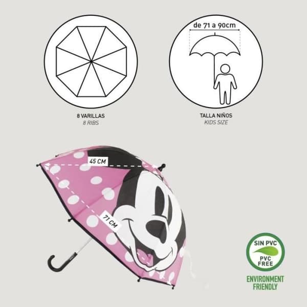 Paraply - DISNEY - EVA MINNIE - Manual - Flerfärgad - Polyester