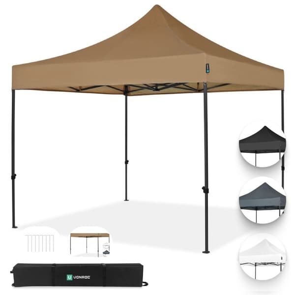 VONROC Easy-Up Party Telt - 3x3 m | Beige