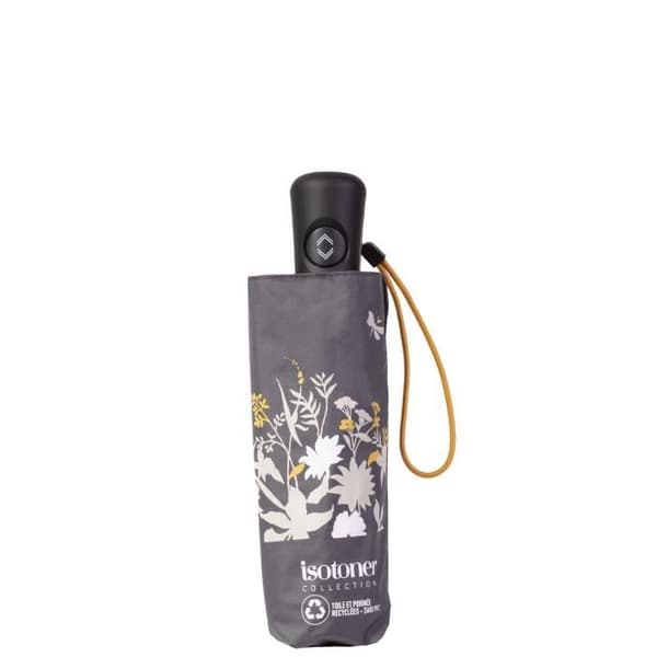 Fällbart paraply med blommönster för kvinnor - ISOTONER - Automatiskt - 100 % återvunnen polyester