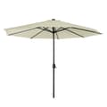 Miniatyrbild 1 av 4: YUENFONG Uteparaply Justerbar Parasol med Vev 350cm UV-skydd för Trädgård, Balkong, Terrass, Beige