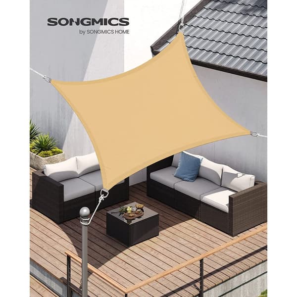 Solskydd, SONGMICS, 2 x 3 m, rökgrå, sandgul.