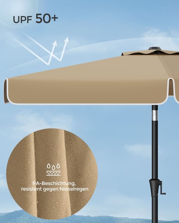 Aurinkovarjo, SONGMICS, 200x150 cm, Harmaa, Taupe.