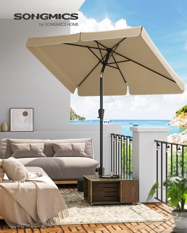 Aurinkovarjo, SONGMICS, 200x150 cm, Harmaa, Taupe.
