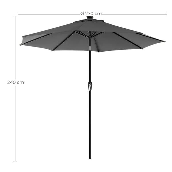 Parasoll, SONGMICS, Ø 270 cm, Taupe.