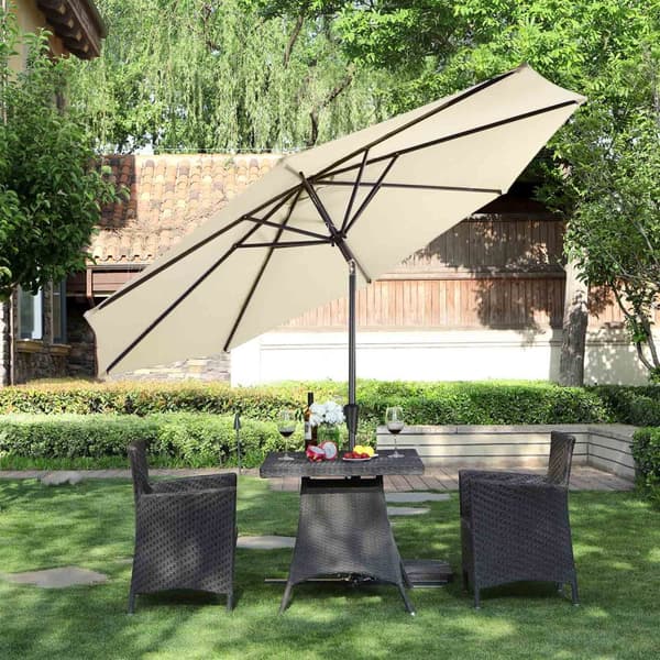 Parasol, SONGMICS, Ø 300 cm, Beige.