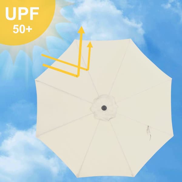 Parasol, SONGMICS, Ø 300 cm, Beige.