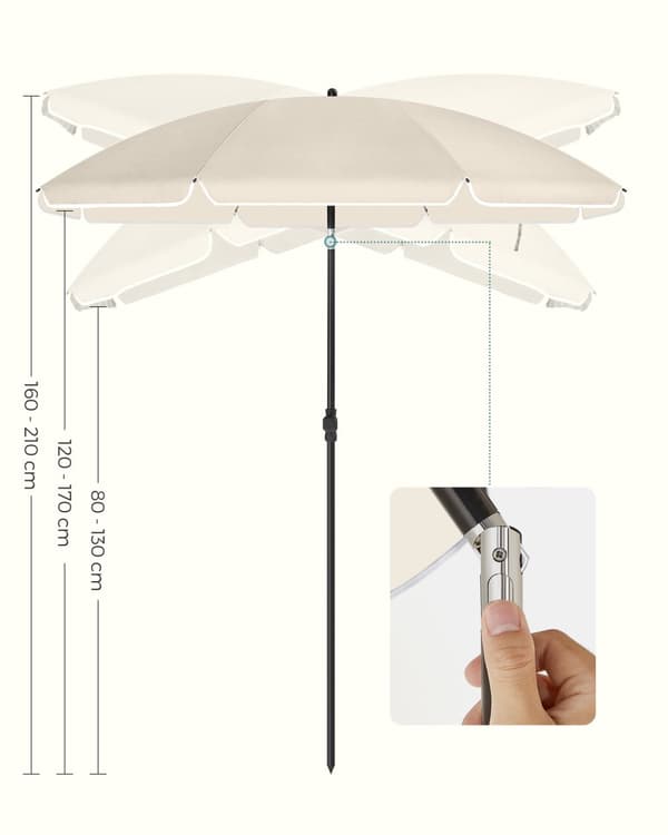 Aurinkovarjo, SONGMICS, Ø 160 cm, Sininen.