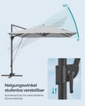 Pikkukuva 5 / 6: Aurinkovarjo, SONGMICS, 270x270 cm, kyyhkynharmaa.