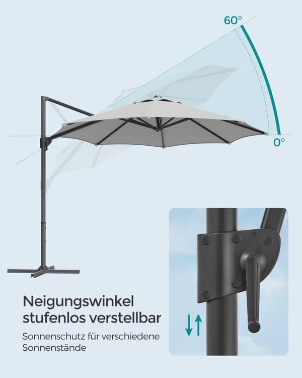 Aurinkovarjo, SONGMICS, 300x240 cm, Kyyhkynharmaa