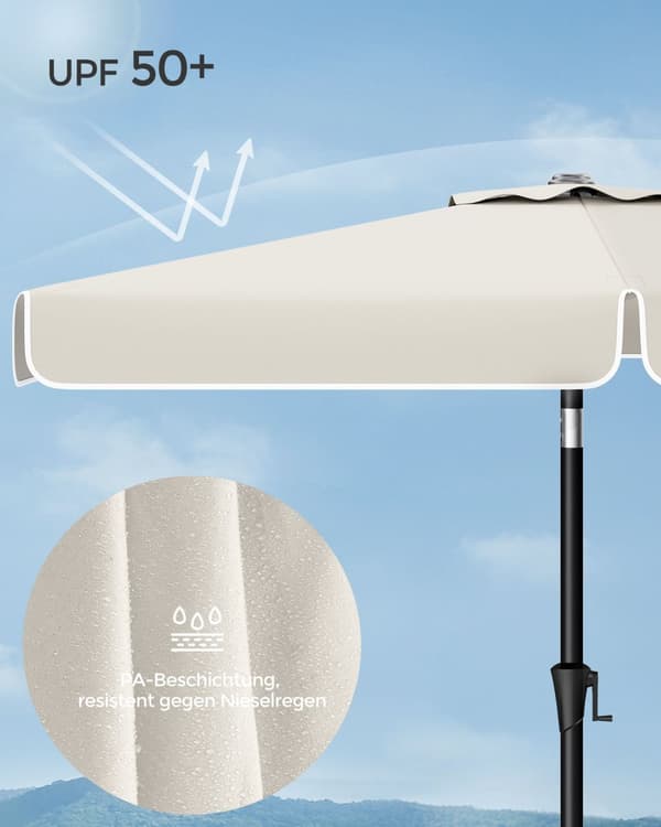 Parasol, SONGMICS, 200x150 cm, Grå, Beige.
