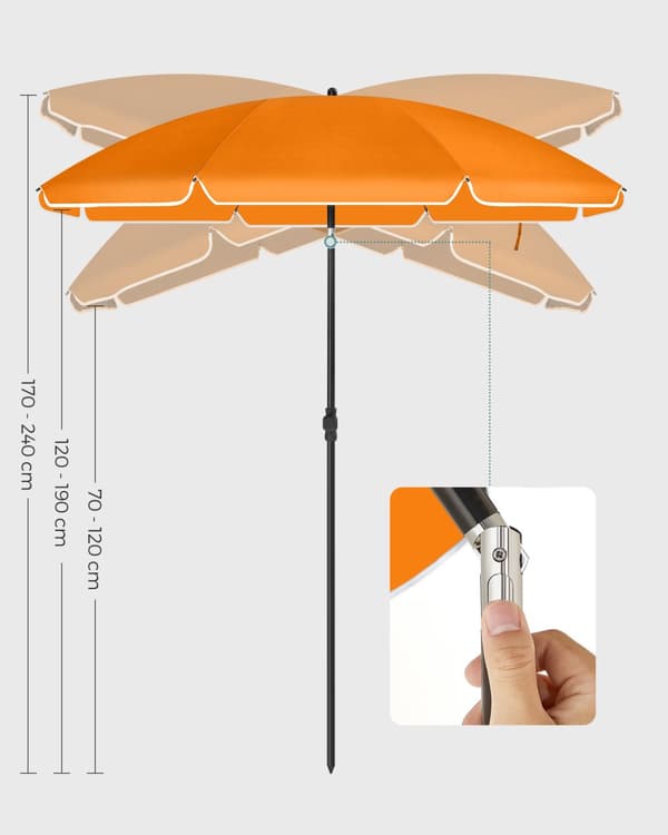 Parasoll, SONGMICS, Ø 160 cm, Blå