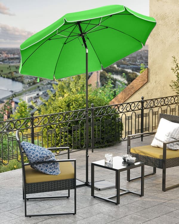Parasol, Markedsparasol, Ø 160 cm, Blå
