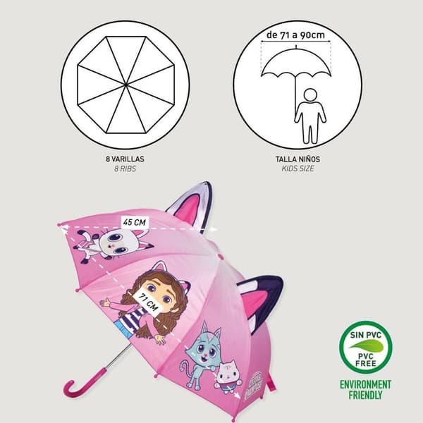 Sateenvarjot Gabby's Dollhouse Fuksia