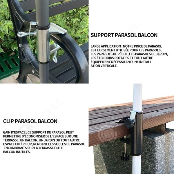 INN Parasollhållare maximal storlek 4,8cm parasollhållare universal parasollklämma för parasoll strand fisketerrass