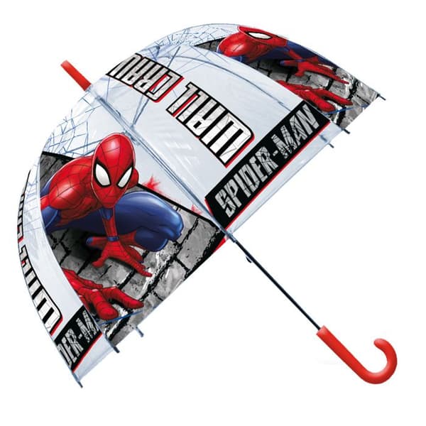 Paraply - Spider-Man - Transparent - Barn - Klocka - Flerfärgad
