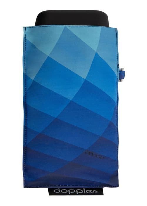 Doppler fickparaply blått för kvinnor och män - Carbonsteel Mini Slim Fusion Blue 286564