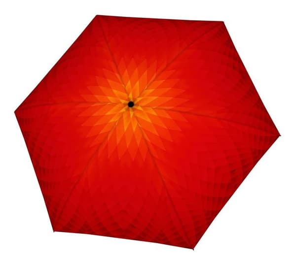 Doppler mörkröd fickparaply för kvinnor - Carbonsteel Mini Slim Fusion Red / Yellow 286565
