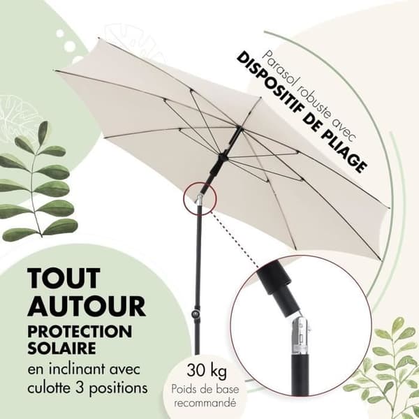 Parasol Doppler Rethink 200cm mörkgrå